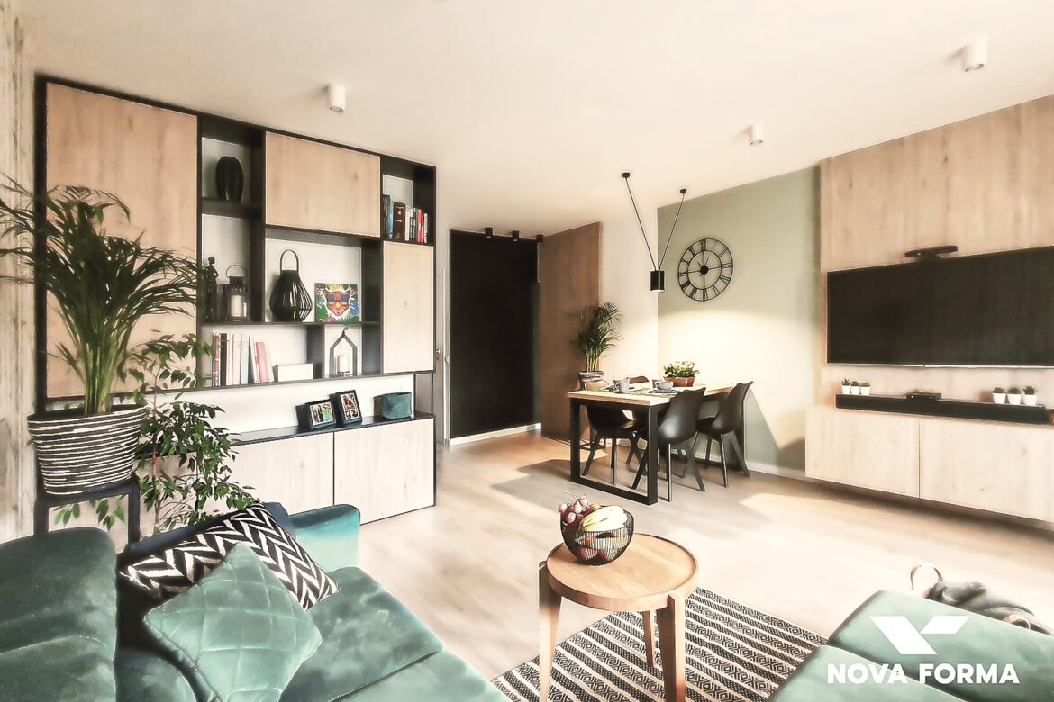 projekt salonu w stylu loftowym